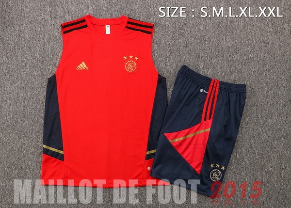 Maillot De Foot Entrainement Sans Manches Ensemble Complet Ajax 22/23 Rouge Bleu