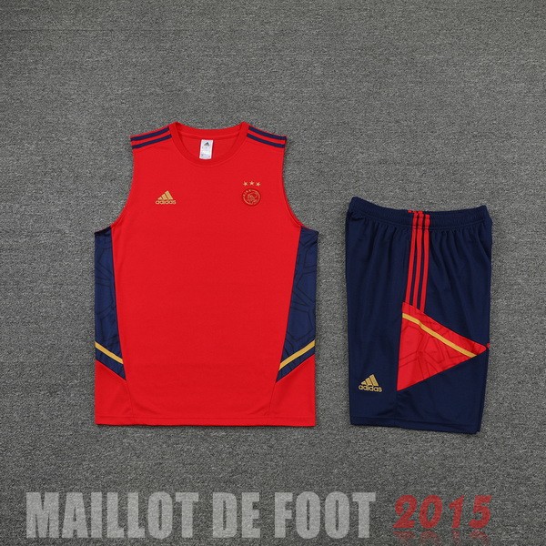 Maillot De Foot Entrainement Sans Manches Ensemble Complet Ajax 22/23 Rouge Bleu