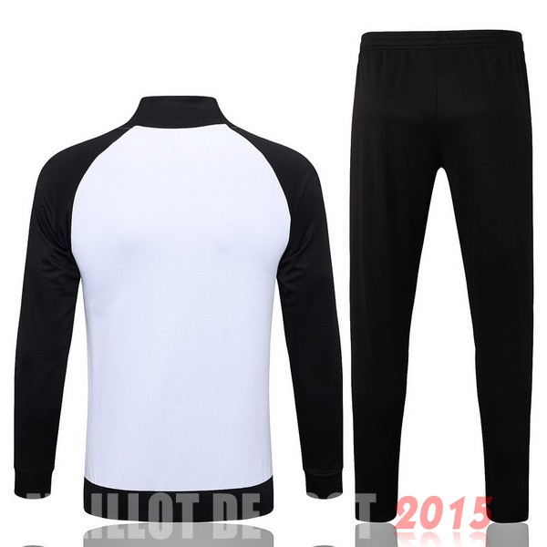 Maillot De Foot Ensemble Complet Ensemble longue fermeture éclair vêtements De Sport Allemagne 2022 Blanc Noir