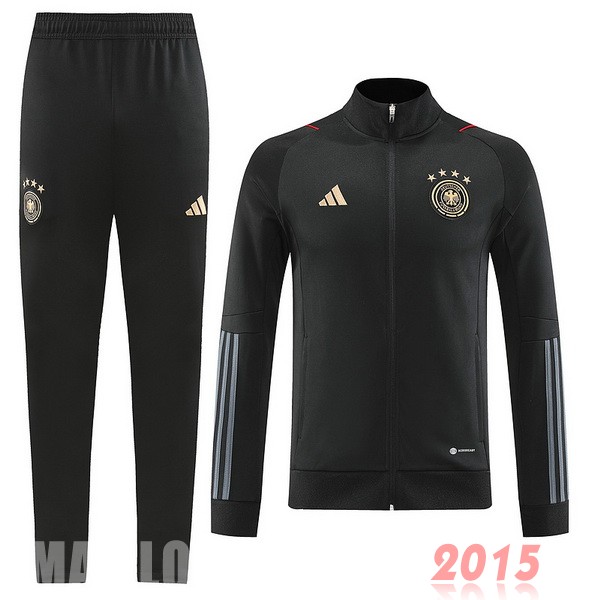 Maillot De Foot Ensemble Complet Ensemble longue fermeture éclair vêtements De Sport Allemagne 2022 Noir