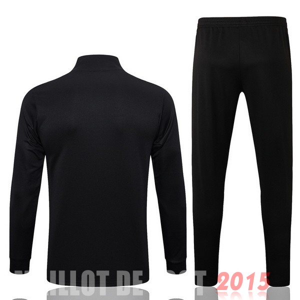 Maillot De Foot Ensemble Complet Ensemble longue fermeture éclair vêtements De Sport Allemagne 2022 Noir Blanc
