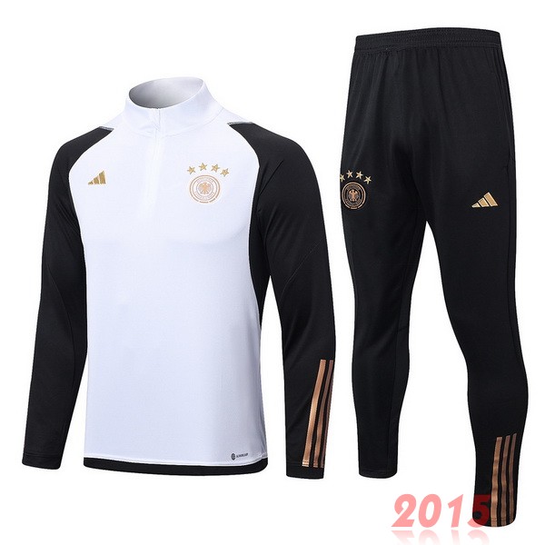 Maillot De Foot Ensemble Complet Sudadera Entrainement Allemagne 2022 Blanc Noir