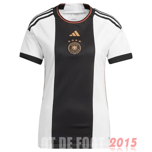 Maillot De Foot Domicile Maillot Femme Allemagne 2022 Blanc Noir