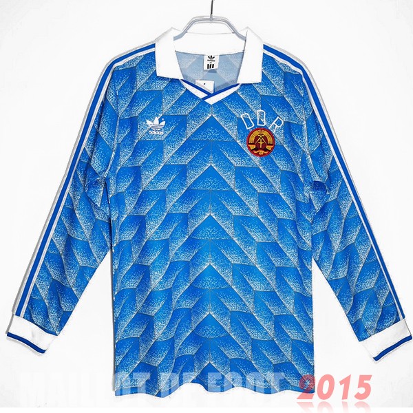 Maillot De Foot Domicile Manches Longues Allemagne Rétro 1988 Bleu