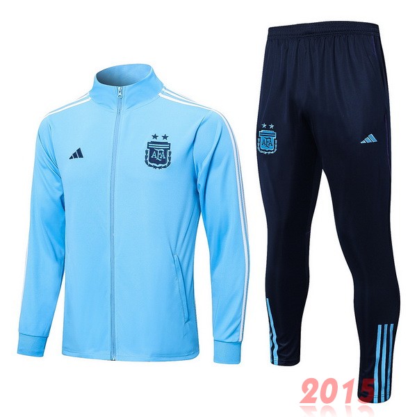 Maillot De Foot Ensemble Complet Ensemble longue fermeture éclair vêtements De Sport Argentine 2022 Bleu