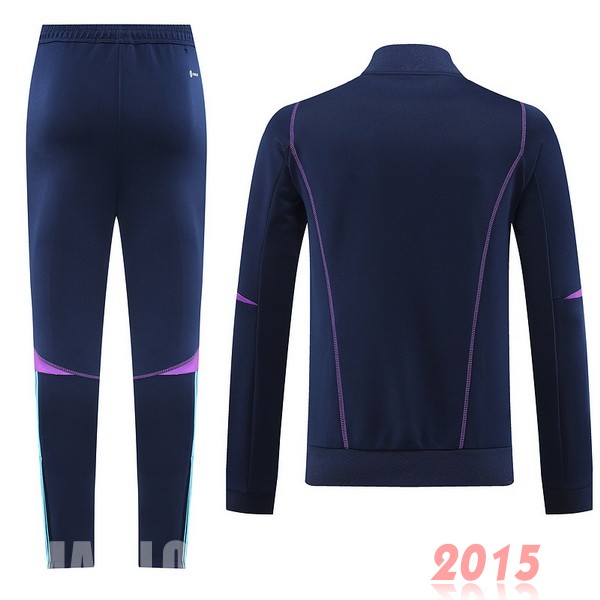 Maillot De Foot Ensemble Complet Ensemble longue fermeture éclair vêtements De Sport Argentine 2022 Bleu Marine