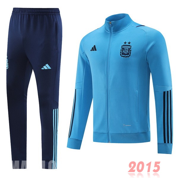 Maillot De Foot Ensemble Complet Ensemble longue fermeture éclair vêtements De Sport Argentine 2022 I Bleu