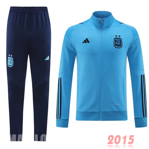 Maillot De Foot Ensemble Complet Ensemble longue fermeture éclair vêtements De Sport Argentine 2022 I Bleu