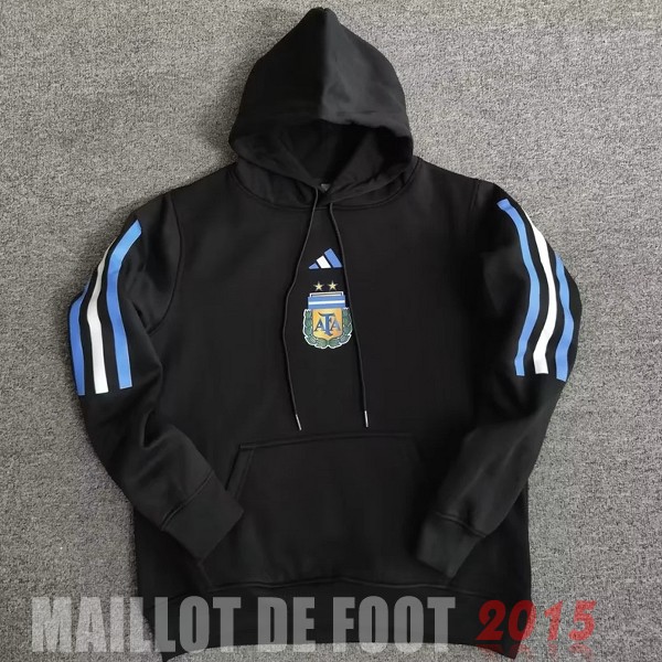 Maillot De Foot Sweats à Capuche Argentine 2022 Noir