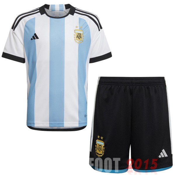 Maillot De Foot Domicile Conjunto De Enfant Argentine 2022 Bleu Blanc