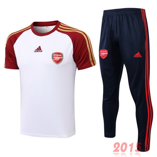 Maillot De Foot Entrainement Ensemble Complet Arsenal 2021 2022 Blanc Rouge Noir