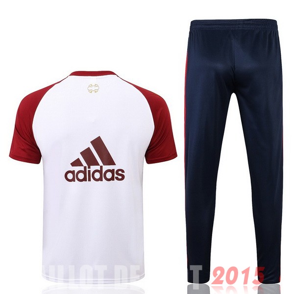 Maillot De Foot Entrainement Ensemble Complet Arsenal 2021 2022 Blanc Rouge Noir