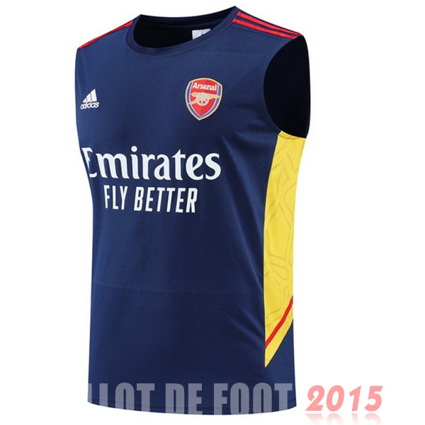 Maillot De Foot Entrainement Sans Manches Arsenal 22/23 Bleu Marine Jaune