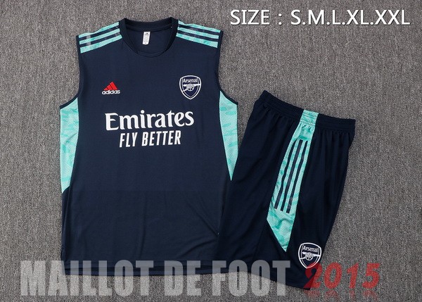 Maillot De Foot Entrainement Sans Manches Ensemble Complet Arsenal 22/23 Bleu