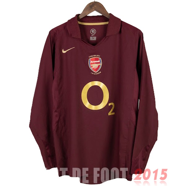 Maillot De Foot Domicile Manches Longues Arsenal Rétro 2005 2006 Rouge