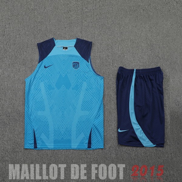 Maillot De Foot Entrainement Sans Manches Ensemble Complet Atlético Madrid 22/23 Bleu