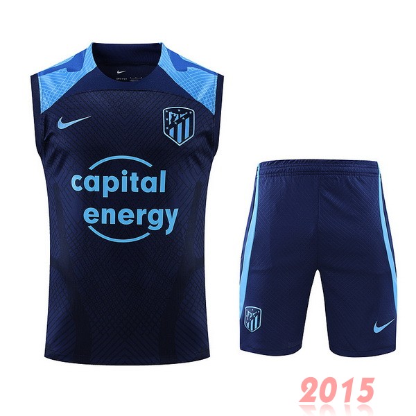 Maillot De Foot Entrainement Sans Manches Ensemble Complet Atlético Madrid 22/23 Bleu Marine