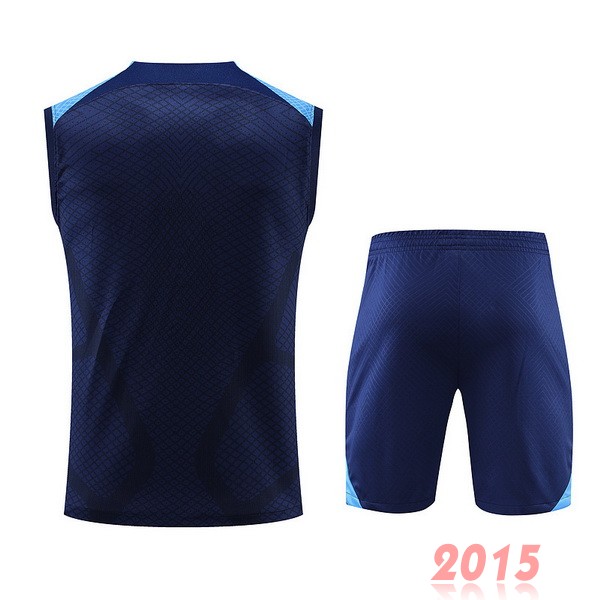 Maillot De Foot Entrainement Sans Manches Ensemble Complet Atlético Madrid 22/23 Bleu Marine