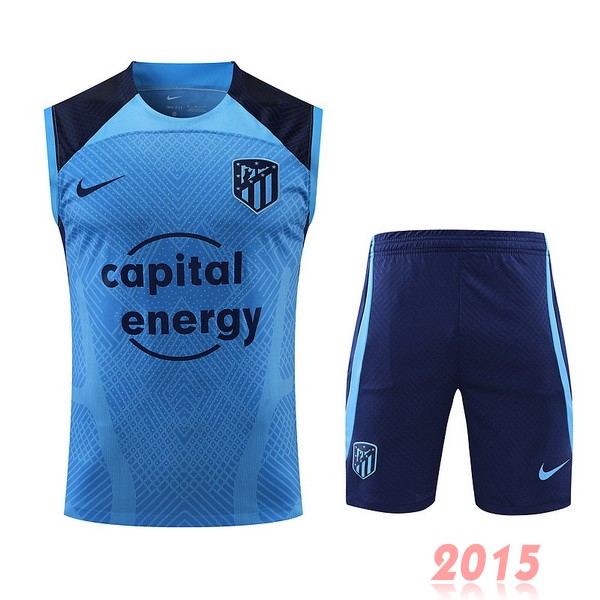 Maillot De Foot Entrainement Sans Manches Ensemble Complet Atlético Madrid 22/23 I Bleu
