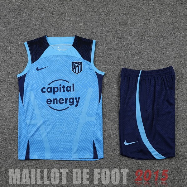 Maillot De Foot Entrainement Sans Manches Ensemble Complet Atlético Madrid 22/23 I Bleu