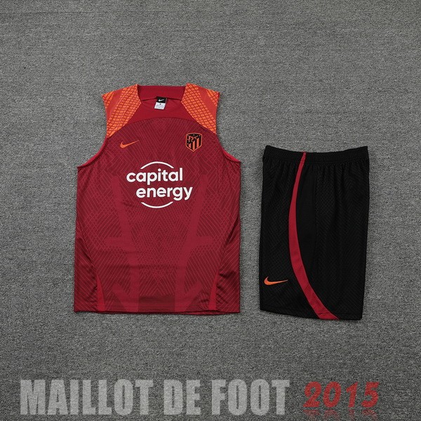 Maillot De Foot Entrainement Sans Manches Ensemble Complet Atlético Madrid 22/23 Rouge Noir