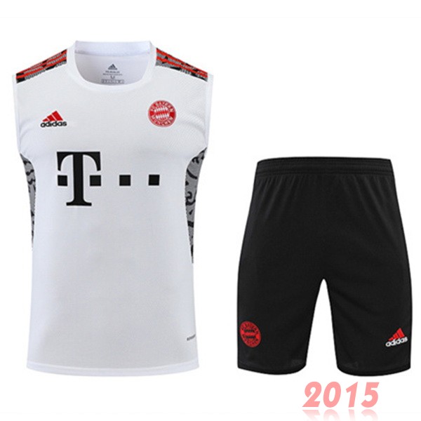 Maillot De Foot Entrainement Sans Manches Ensemble Complet Bayern Munich 22/23 Blanc Noir
