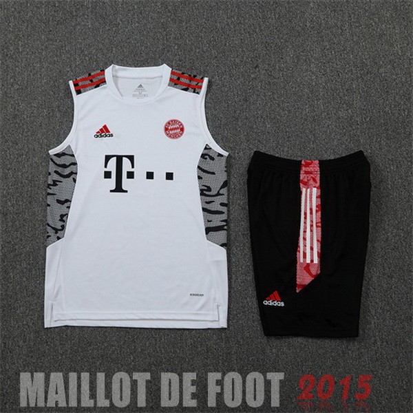 Maillot De Foot Entrainement Sans Manches Ensemble Complet Bayern Munich 22/23 Blanc Noir