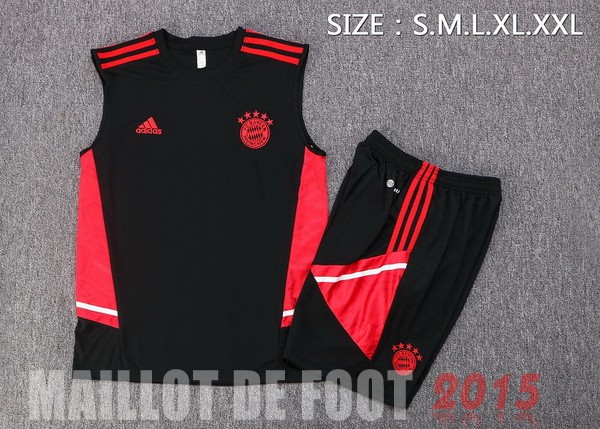 Maillot De Foot Entrainement Sans Manches Ensemble Complet Bayern Munich 22/23 Noir II Rouge