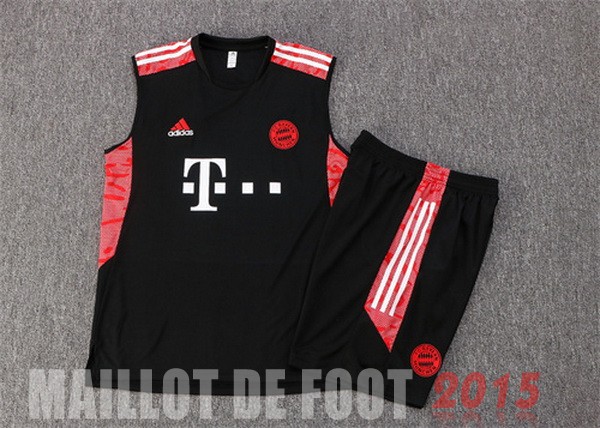 Maillot De Foot Entrainement Sans Manches Ensemble Complet Bayern Munich 22/23 Noir I Rouge