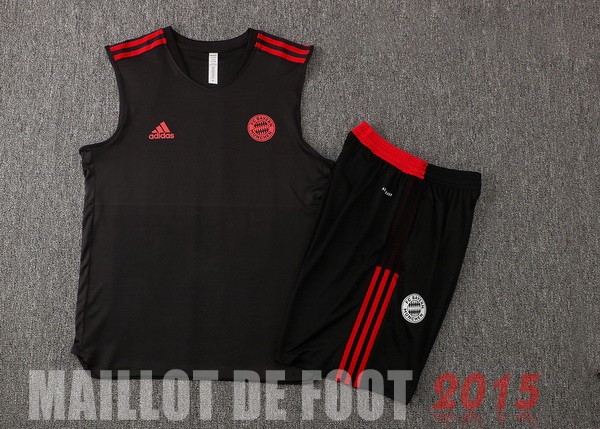 Maillot De Foot Entrainement Sans Manches Ensemble Complet Bayern Munich 22/23 Noir Rouge