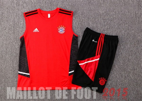 Maillot De Foot Entrainement Sans Manches Ensemble Complet Bayern Munich 22/23 Rouge I Noir