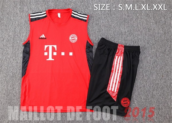 Maillot De Foot Entrainement Sans Manches Ensemble Complet Bayern Munich 22/23 Rouge Noir