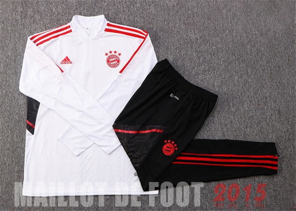 Maillot De Foot Survêtements Enfant Bayern Munich 22/23 Blanc Noir