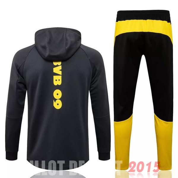 Maillot De Foot Sweat Shirt Capuche Borussia Dortmund 2021 2022 Gris Jaune