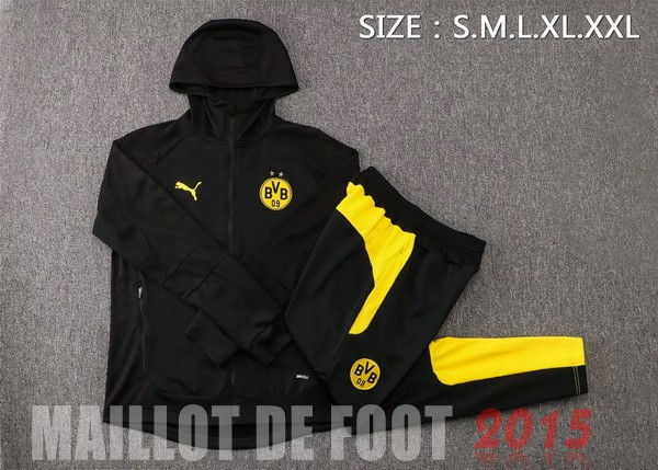 Maillot De Foot Sweat Shirt Capuche Borussia Dortmund 2021 2022 Noir Jaune