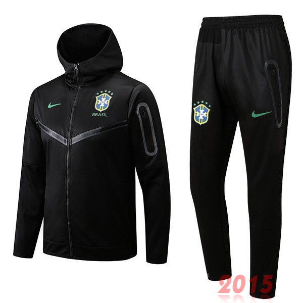 Maillot De Foot Sweat Shirt Capuche Brésil 2022 Noir