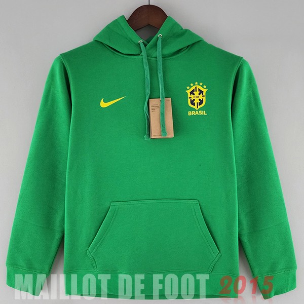 Maillot De Foot Sweats à Capuche Brésil 2022 Vert