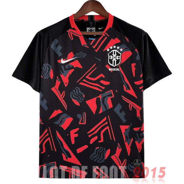 Maillot De Foot Entrainement Brésil 2022 Rouge Noir