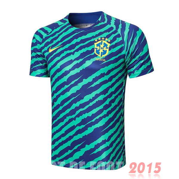 Maillot De Foot Entrainement Brésil 2022 Vert Bleu