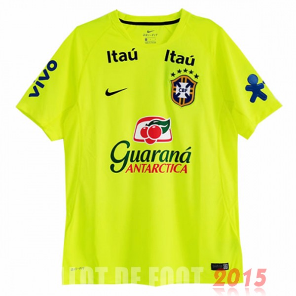 Maillot De Foot Entrainement Brésil 2022 Vert Jaune