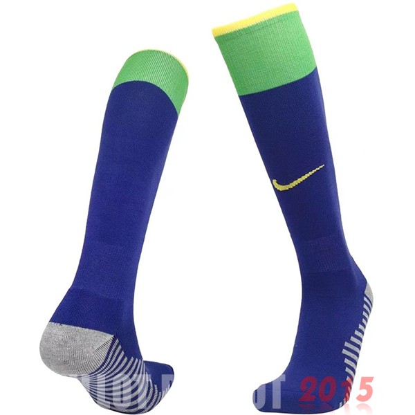 Maillot De Foot Exterieur Chaussette Enfant Brésil 2022 Bleu