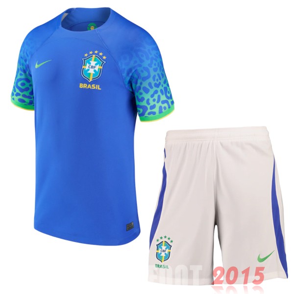 Maillot De Foot Exterieur Conjunto De Enfant Brésil 2022 Bleu