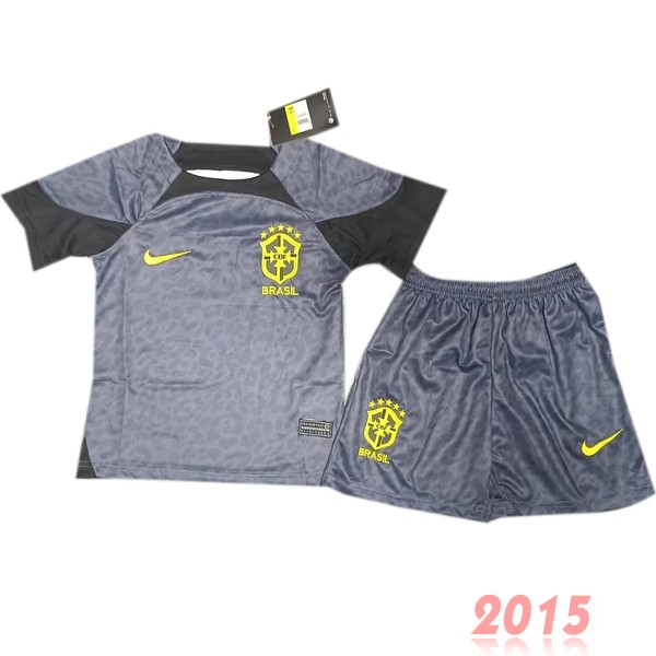 Maillot De Foot Gardien Conjunto De Enfant Brésil 2022 Noir