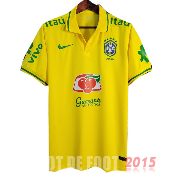 Maillot De Foot Polo Brésil 2022 Jaune Vert