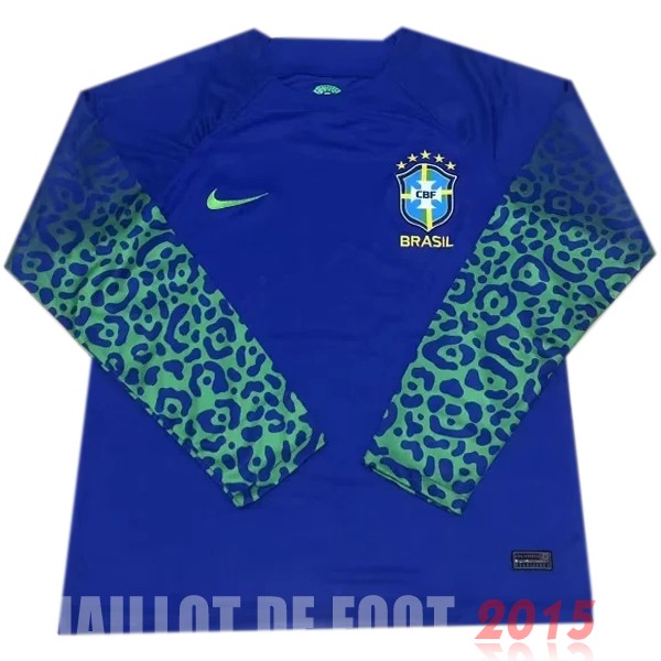 Maillot De Foot Thailande Exterieur Manches Longues Brésil 2022 Bleu