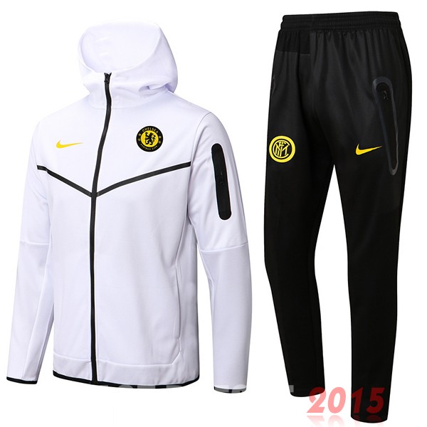 Maillot De Foot Sweat Shirt Capuche Chelsea 22/23 Blanc Noir