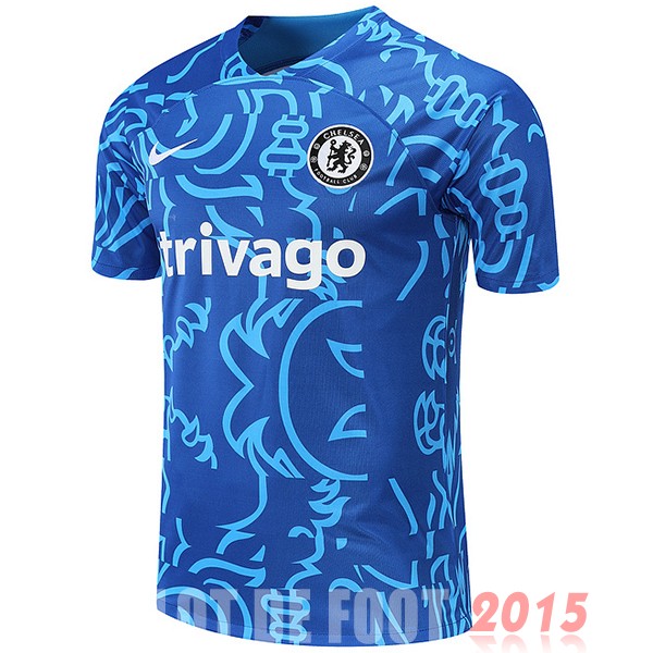 Maillot De Foot Entrainement Chelsea 22/23 Bleu Blanc