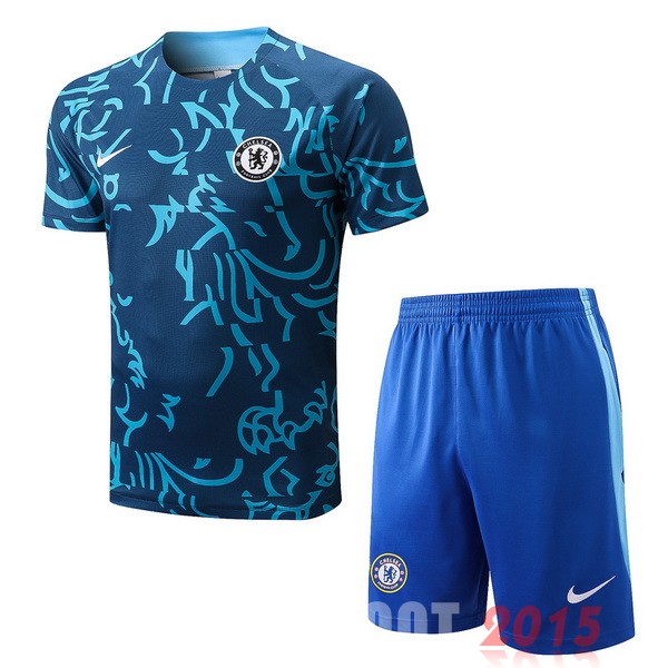 Maillot De Foot Entrainement Ensemble Complet Chelsea 22/23 Bleu Vert