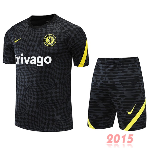 Maillot De Foot Entrainement Ensemble Complet Chelsea 22/23 Noir Jaune