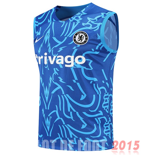 Maillot De Foot Entrainement Sans Manches Chelsea 22/23 Bleu